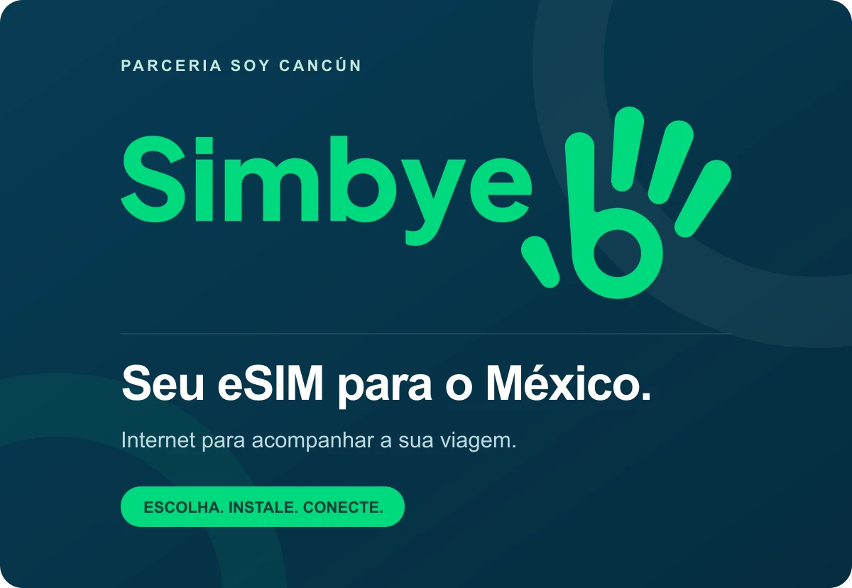 eSIM Simbye para usar internet em Cancún e no México